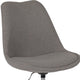 Light Gray |#| Mid-Back Light Gray Fabric Task Office Chair with Pneumatic Lift and Chrome Base