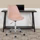 Pink |#| Mid-Back Pink Fabric Task Office Chair with Pneumatic Lift and Chrome Base