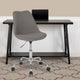 Light Gray |#| Mid-Back Light Gray Fabric Task Office Chair with Pneumatic Lift and Chrome Base