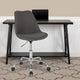 Dark Gray |#| Mid-Back Dark Gray Fabric Task Office Chair with Pneumatic Lift and Chrome Base