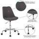 Dark Gray |#| Mid-Back Dark Gray Fabric Task Office Chair with Pneumatic Lift and Chrome Base