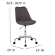 Dark Gray |#| Mid-Back Dark Gray Fabric Task Office Chair with Pneumatic Lift and Chrome Base