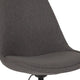Dark Gray |#| Mid-Back Dark Gray Fabric Task Office Chair with Pneumatic Lift and Chrome Base