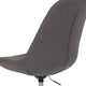 Dark Gray |#| Mid-Back Dark Gray Fabric Task Office Chair with Pneumatic Lift and Chrome Base