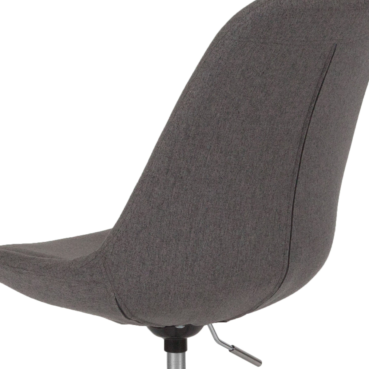 Dark Gray |#| Mid-Back Dark Gray Fabric Task Office Chair with Pneumatic Lift and Chrome Base