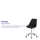 Black |#| Mid-Back Black Fabric Task Office Chair with Pneumatic Lift and Chrome Base