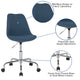 Blue |#| Mid-Back Blue Fabric Task Office Chair with Pneumatic Lift and Chrome Base