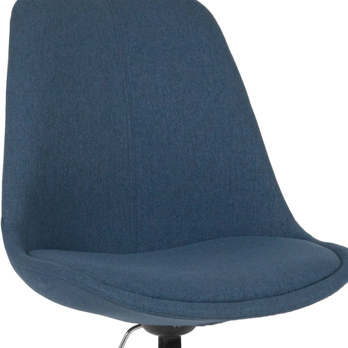 Blue |#| Mid-Back Blue Fabric Task Office Chair with Pneumatic Lift and Chrome Base