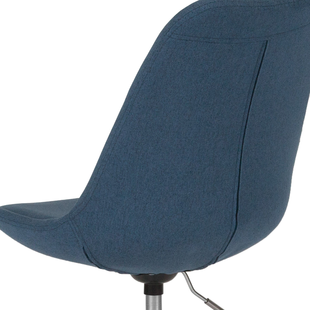 Blue |#| Mid-Back Blue Fabric Task Office Chair with Pneumatic Lift and Chrome Base