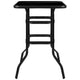 27.5inch Square Black Tempered Glass Bar Height Metal Patio Bar Table