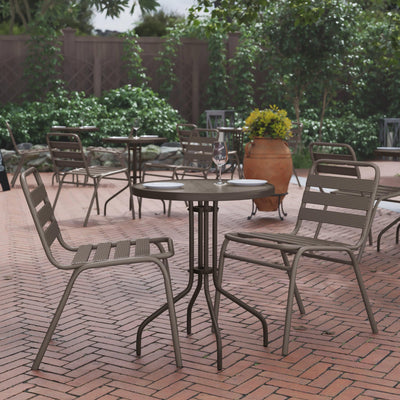 Bellamy 23.75'' Round Tempered Glass Metal Table - View 2