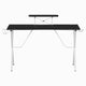 Black Top/White Frame |#| Gaming Desk with Cupholder, Headphone Hook & Monitor Stand-Black Top-White Frame