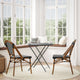 Black & White/Natural Frame |#| All-Weather Commercial Paris Chair with Bamboo Print Aluminum Frame-Black/White