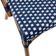 Navy & White/Natural Frame |#| All-Weather Commercial Paris Chair with Bamboo Print Aluminum Frame-Navy/White