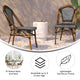 Black & White/Natural Frame |#| All-Weather Commercial Paris Chair with Bamboo Print Aluminum Frame-Black/White