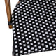 Black & White/Natural Frame |#| All-Weather Commercial Paris Chair with Bamboo Print Aluminum Frame-Black/White