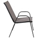 Gray |#| 5 Piece Patio Dining Set - 55" Glass Patio Table, 4 Gray Flex Stack Chairs