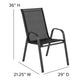 Black |#| 5 Piece Patio Dining Set - 55" Glass Patio Table, 4 Black Flex Stack Chairs