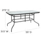 Gray |#| 5 Piece Patio Dining Set - 55" Glass Patio Table, 4 Gray Flex Stack Chairs
