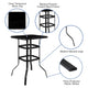 Gray |#| 5 Piece Outdoor Bar Height Set-Glass Patio Bar Table-Gray All-Weather Barstools