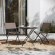 Brown |#| 2 Pack Commercial Outdoor Flex Comfort Folding Chair with Metal Frame in Brown