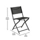 Black |#| 2 Pack Commercial Outdoor Flex Comfort Folding Chair with Metal Frame in Black