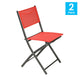 Red |#| 2 Pack Commercial Outdoor Flex Comfort Folding Chair with Metal Frame in Red