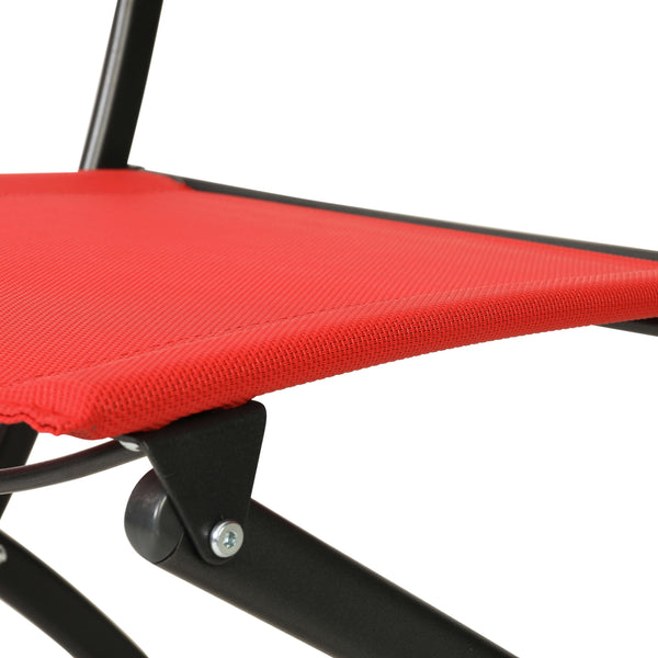 Red |#| 2 Pack Commercial Outdoor Flex Comfort Folding Chair with Metal Frame in Red