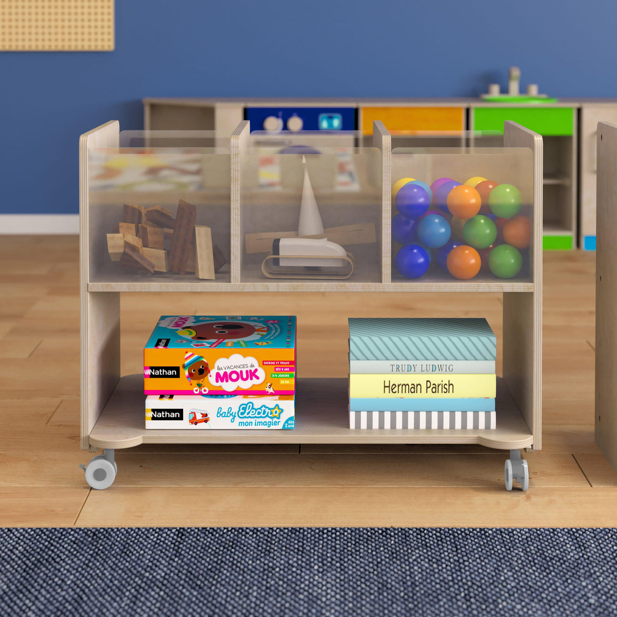 Mobile Storage Cart with Bins MK-KE24275- – Advantage Church Chairs