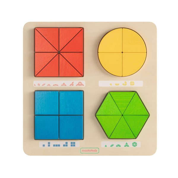 Commercial Grade Wooden Geometric Shape Building Learning Board - Natural