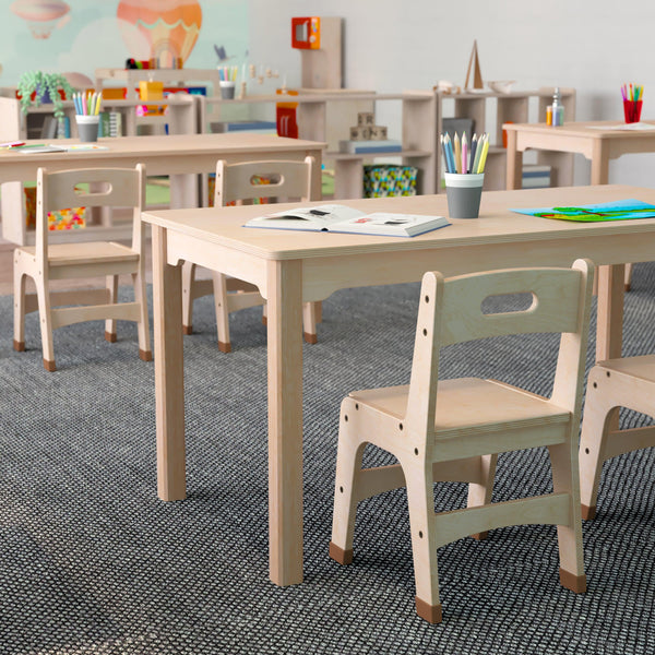 Commercial 23.5 x 47.25 Rectangular Wooden Classroom Activity Table - Beech