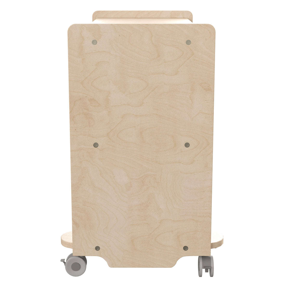 Commercial Grade Natural Finish Wooden Classroom 3 Shelf Mobile Storage Cart