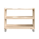 Commercial Grade Natural Finish Wooden Classroom 3 Shelf Mobile Storage Cart