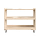 Commercial Grade Natural Finish Wooden Classroom 3 Shelf Mobile Storage Cart