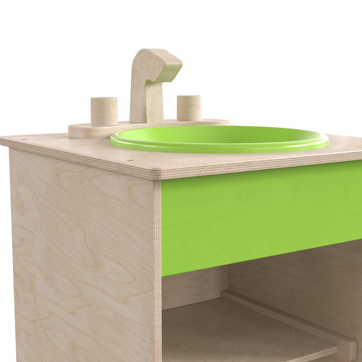 Wooden Commercial Grade Kid's Kitchen Sink with Storage