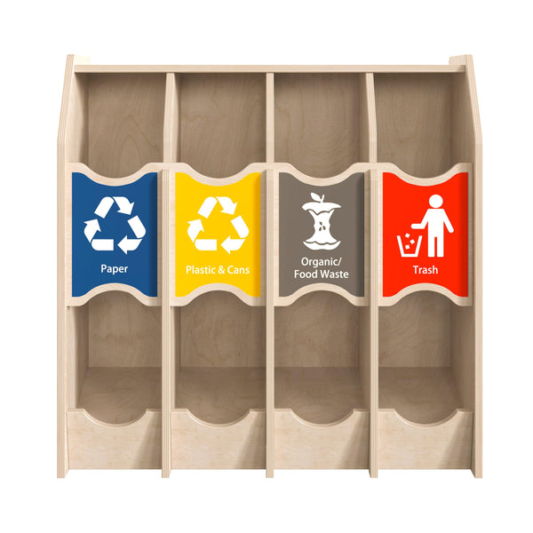 Wooden Commercial Grade Pretend Play Recycling Station for Kids