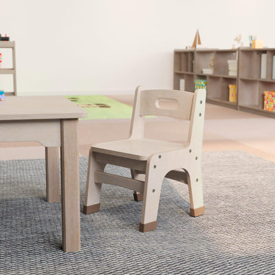 Bright Beginnings Set of 2 Commercial Grade Wooden Classroom Chairs with Non-Slip Foot Caps and Built-In Carrying Handle - View 2