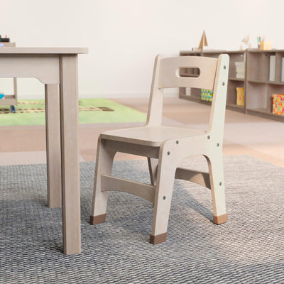 Bright Beginnings Set of 2 Commercial Grade Wooden Classroom Chairs with Non-Slip Foot Caps and Built-In Carrying Handle - View 2