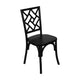 Black |#| Commercial Solid Wood Stackable Dining Chair with Intricate Back Detail in Black