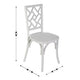 White |#| Commercial Solid Wood Stackable Dining Chair with Intricate Back Detail in White