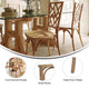 Pecan |#| Commercial Solid Wood Stackable Dining Chair with Intricate Back Detail in Pecan