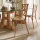 Pecan |#| Commercial Solid Wood Stackable Dining Chair with Intricate Back Detail in Pecan
