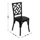 Black |#| Commercial Solid Wood Stackable Dining Chair with Intricate Back Detail in Black