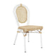 Natural/White Frame |#| All-Weather Commercial Paris Chair with White Metal Frame-Natural