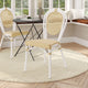 Natural/White Frame |#| All-Weather Commercial Paris Chair with White Metal Frame-Natural