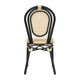 Natural/Black Frame |#| All-Weather Commercial Paris Chair with Black Metal Frame-Natural