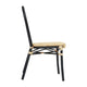 Natural/Black Frame |#| All-Weather Commercial Paris Chair with Black Metal Frame-Natural