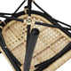 Natural/Black Frame |#| All-Weather Commercial Paris Chair with Black Metal Frame-Natural