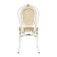 Natural/White Frame |#| All-Weather Commercial Paris Chair with White Metal Frame-Natural