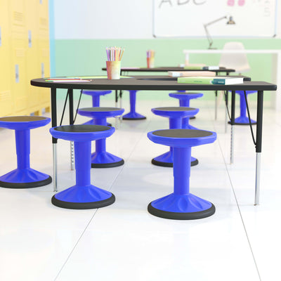 Carter Adjustable Height Kids Flexible Active Stool for Classroom and Home with Non-Skid Bottom, 14" - 18" Seat Height - View 2